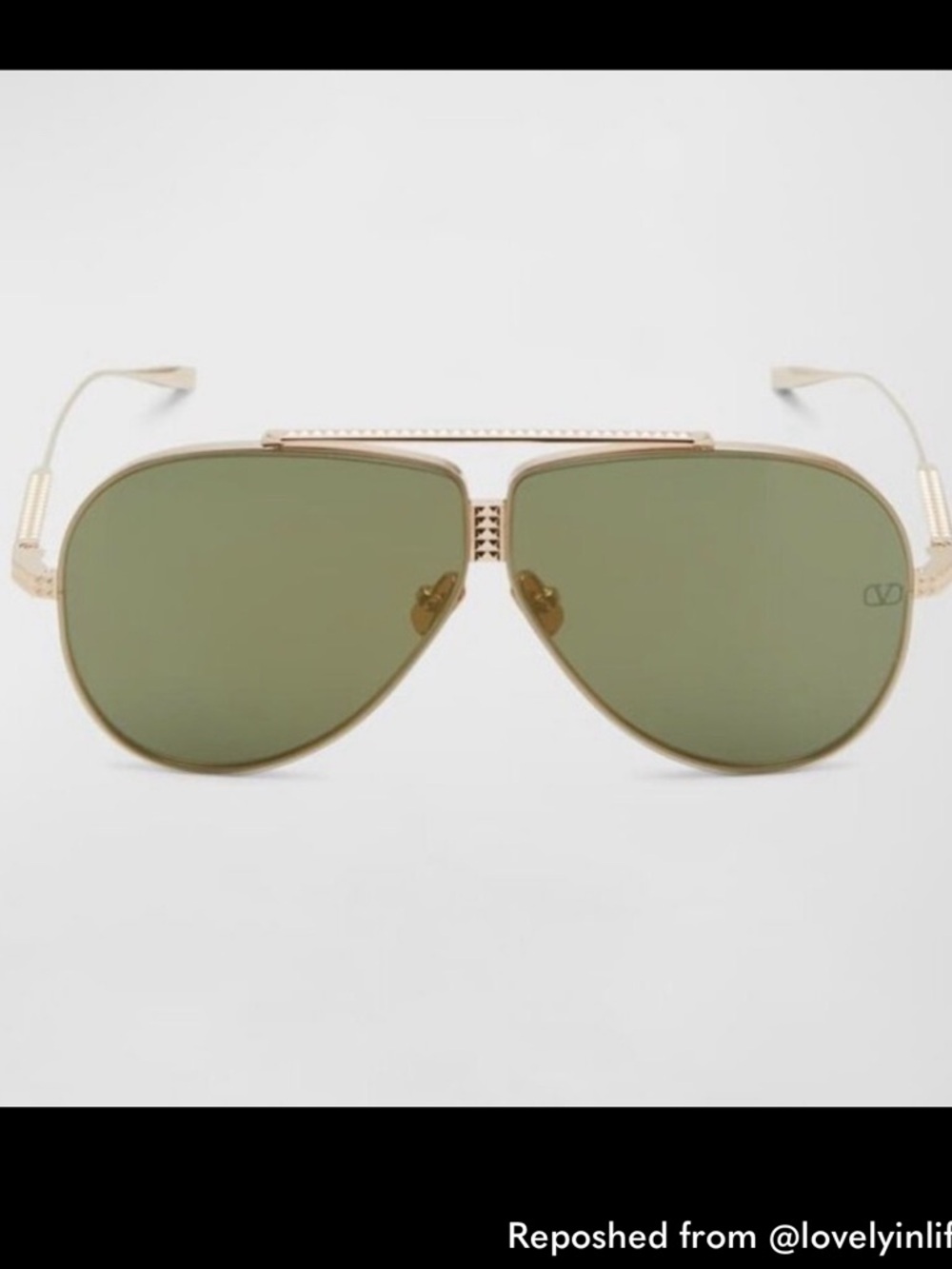 Valentino gold Frame Aviator Sunglasses